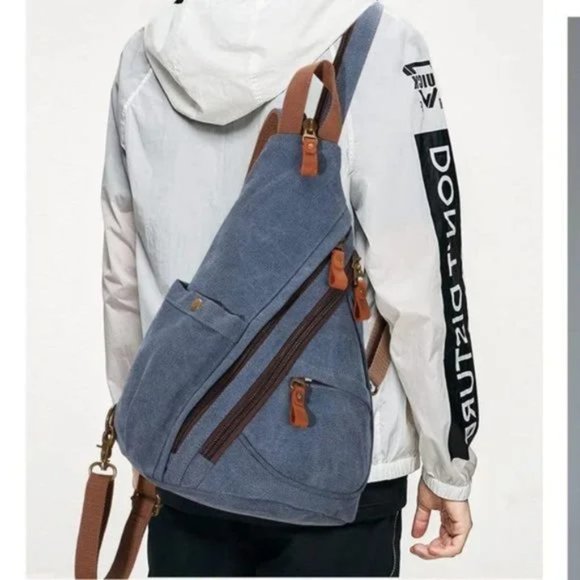 Backpack Shoulder Casual Daypack Rucksack, 6881-blue - Picture 1 of 9